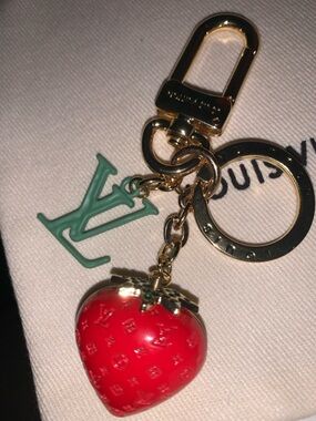 Monogram Strawberry bag/purse charm keychain